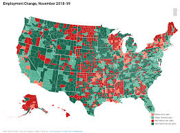 Two Thirds Of Rural Counties Gain Jobs From November 2018 To 2019 In 2020 With Images Map Vector Geography