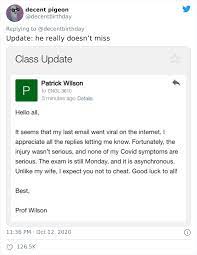 Professor Sends An Email To His Students Explaining Why The Class Is  Postponed, And It's A Wild Ride | Bored Panda