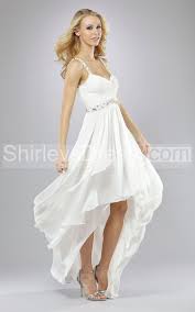 Shimmering Sleeveless Bodice High Low Chiffon Dress With Straps Short Wedding Dress Beach Wedding Dresses High Low Short Wedding Dress