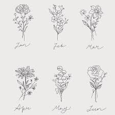 Birth Flowers For Each Month Jessie Han Zhang On Instagram I Have Done A Lot Of Birth Flowers In The Past So I Created One Small In 2020 Violet Flower Tattoos Birth Flower Tattoos Birth Flowers