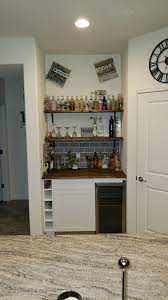Built In Dry Bar With Mini Fridge And Butcher Block Mini Bar Built In Dry Bar Bar With Mini Fridge