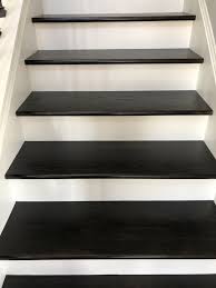 Stairs that were not stained properly and stairs that were way too dark! Sherwin Williams Ebony Stain Ebony Stain Stained Staircase Wood Stair Treads