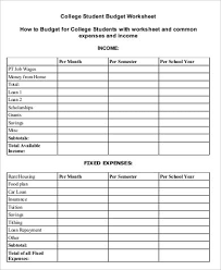 Students learn to manage cash and credit cards. Free 12 College Student Budget Samples In Ms Word Pdf Excel