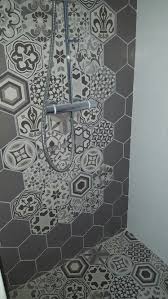 Wet Room Hexagonal Mosaic Tiles Feature Wall And Floor With Images Hexagon Mosaic Tile Hexagonal Mosaic Tiles