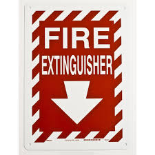 It is required by law to mark the locations of your fire extinguishers in case of an emergency. Brady 14 In X 10 In Aluminum Fire Extinguisher Sign 43294 The Home Depot