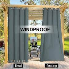 Snowcity Outdoor Pergola Curtains Windproof Grommet Top And Bottom Weatherproof Blackout Drapes Outdoor Curtains For Patio Outdoor Curtains Outdoor Drapes