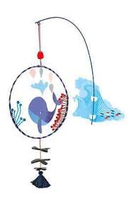 A baby mobile with ceramic fish and other sea creatures. Djeco Whale Ocean Wall Mobile Hanging Baby Mobile Fish Nursery Decor 26 00 Picclick