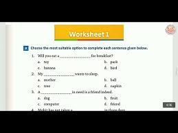 A) read the paragraphs and answer the questions they teach english in a school. Class 3 Worksheet 1 9 Test 1 Everyday English Grammar Youtube