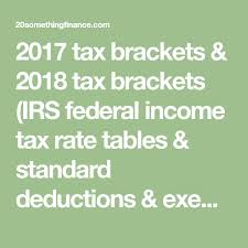 2017 Tax Brackets 2018 Tax Brackets Irs Federal Income
