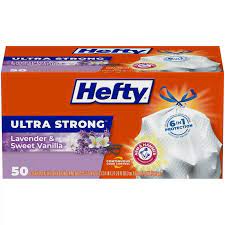 Hefty ultra strong tall kitchen trash bags, lavender & sweet vanilla scent, 13 gallon, 80 count (packaging may vary) 4.8 out of 5 stars 49,174 21 offers from $8.68 Buy Hefty Ultra Strong Lavender Sweet Vanilla Tall Kitchen Drawstring Trash Bags 13 Gallon 50ct Online In Turkey 51972668