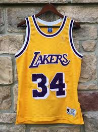 1997 Shaquille O Neal Los Angeles Lakers Authentic Champion Nba Jersey Size 40