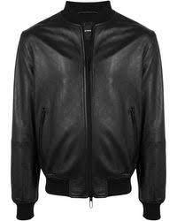 Emporio armani leather cafe racer jacket size eu 52 it. Blousons En Cuir Emporio Armani Pour Homme Jusqu A 44 Sur Lyst Fr