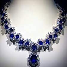 Civetta Rossa Bulgariofficial Spectacular Blue Sapphire And Diamonds Necklace High Jewe Heart Pendant Diamond Indigo Jewelry Diamond Heart Pendant Necklace