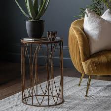 Get your modern or contemporary side table as next day delivery here. Highgate Bronzed Metal Round Side Table By Hudson Living Look Again