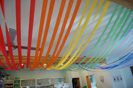 Image Result For Party Ideas For Decorating With Streamers On The Ceiling Crayola Birthday Party Rainbow Birthday Party Crepe Paper Decorations