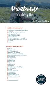 day hike packing list printable pdf and checklist travel eat blog