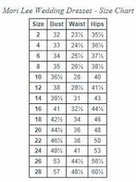 Mori Lee Wedding Dress Dress Size Chart Wedding