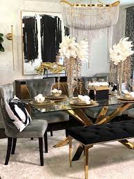 Pin By Liz Diax On Decorating Gold Dining Room Dining Room Glam Luxury Dining Room