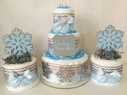 Winter Wonderland Baby Shower Diaper Cake Set Set Of 3 Winter Theme Centerpieces By Winter Wonderland Baby Shower Baby Shower Winter Winter Baby Shower Themes
