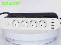 European Style 4-Way 8-Hole Power Strip Extension Socket Multi-Function  Switch Connector Essential Electronic Accessory for Home
