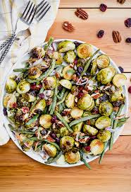 Roasted Green Beans and Brussels Sprouts