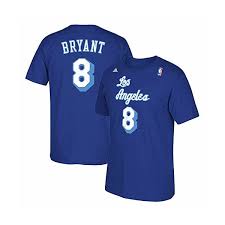 We assure you the best quality, best price ! Los Angeles Lakers Kobe Bryant Throwback Blue Adidas 8 T Shirt Nbameme Com