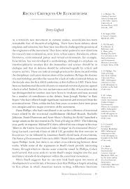 Pdf Recent Critiques Of Ecocriticism