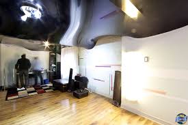 Making Waves In A Music Room With High Gloss Black Stretch Ceiling From Laqfoil Room Residential Ceiling