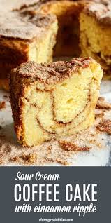 Sour Cream Coffee Cake With Cinnamon Ripple Recipe Sour Cream Coffee Cake Coffee Cake Coffee Cake Recipes
