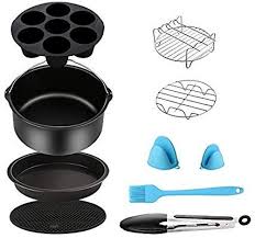 Amazon Com Air Fryer Accessories 9pcs For Gowise Gourmia Cozyna Ninja Air Fryer Fit All 3 7qt 5 8qt Power Deep Ho In 2020 Fryer Accessories Air Fryer Air Fryer Pan