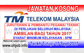 Pengawal keselamatan tingkatan biasa 4. Jawatan Kosong Tm Telekom Malaysia Berhad 17 September 2017 Jawatan Kosong Kerajaan Swasta Terkini Malaysia 2021 2022