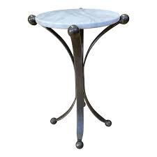 This ellerman end table with storage is traditional in style, has a small cupboard for storage and an open shelf. New Restoration Hardware Custom Design Jack Marble Iron Large Side Table Original Price 300 Design Plus Gallery