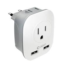 American appliances run on 110 volts, while european appliances are 220 volts. Proglobe Usa To European Plug Adapter Type C International Travel Power Adaptor Us To Europe Unidapt 4 In 1 Ac Usb Outlet Wall Adapter For Usa To Most Of Eu Proglobe