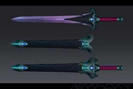 Dark Amethyst Sword With Custom Sheath By Nano Core On Deviantart In 2021 Sword Design Sword Digital Artist