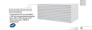 La sélection produits leroy merlin de ce vendredi au meilleur prix ! Offre Panneau De Doublage Th 38 10 40 Nf Chez Bricomarche