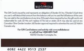The cost of the gift depends on the card limit. Gift Card Red Lobster Restaurants Various Canada Red Lobster Col Ca R Redlob 002 000