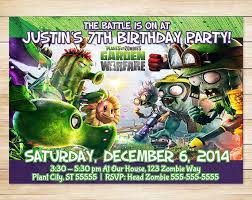 Plants Vs Zombies Invitation And Thank You Card Plants Vs Zombies Birthday Party In Plants Vs Zombies Birthday Party Zombie Birthday Parties Zombie Birthday
