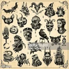 Black And Grey Horror Design Tattoo Flash Black And Grey Tattoos Halloween Tattoo Flash Graffiti Characters