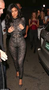 Kylie Jenner Wears See Through Lace Jumpsuit At Early Birthday Party Black Lace Jumpsuit Lace Jumpsuit Fashion