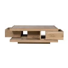 Oak Flat Square Coffee Tables 2 Drawers Coffee Table Coffee Table Square Solid Wood Coffee Table