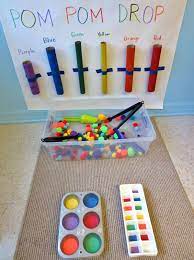 Fun preschool or kindergarten thanksgiving activity where kids can color turkeys. Reflective Calendar In The Preschool Room Came Across Some Great Ideas For Pompom Drops On Pinterest Preschool Activities Preschool Colors Toddler Activities