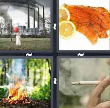 Each puzzle contains four pictures that have something in common. 4 Pics 1 Word All Levels With Fire Image