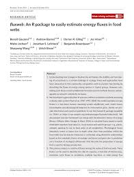 Do you have black widows just wanted to say thank you to trevor at dr. Pdf Fluxweb An R Package To Easily Estimate Energy Fluxes In Food Webs