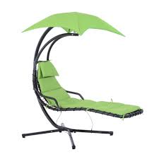 Outsunny Floating Chaise Lounge With Arc Stand Canopy Umbrella Green Best Buy Canada