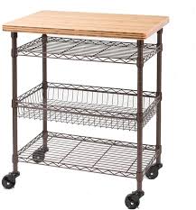 Rustic Kitchen Work Table Cart With Bamboo Top Casters Shelves Basket Furniture Sevilleclassics Rustic Kitchen Work Tables Timeless Furniture Kitchen Cart