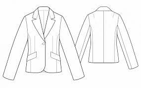 One-button Jacket - Sewing Pattern 5539 Made-to-measure Sewing Pattern From Lekala With Free O Jacket Pattern Sewing Suit Jackets For Women Technical Drawing
