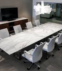 Contemporary White Stone Conference Table Conference Room Design Conference Room Decor Conference Table Design