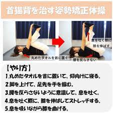 首猫背を治す姿勢矯正体操のやり方 トレーニングチャレンジ 猫背 治す 治す