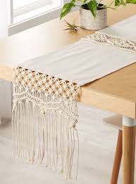 Boho Macrame Table Runner 14 X 72 Simons Maison Centerpieces Table Runners Table Accessories Macrame Table Runner Macrame Design Handmade Decorations
