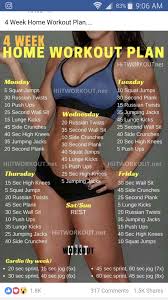 4 Week Home Workout Plan At Home Workout Plan Workout Plan Workout Routine